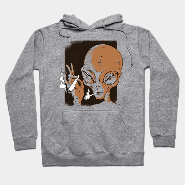 Smoking Alien Hoodie by madeinchorley